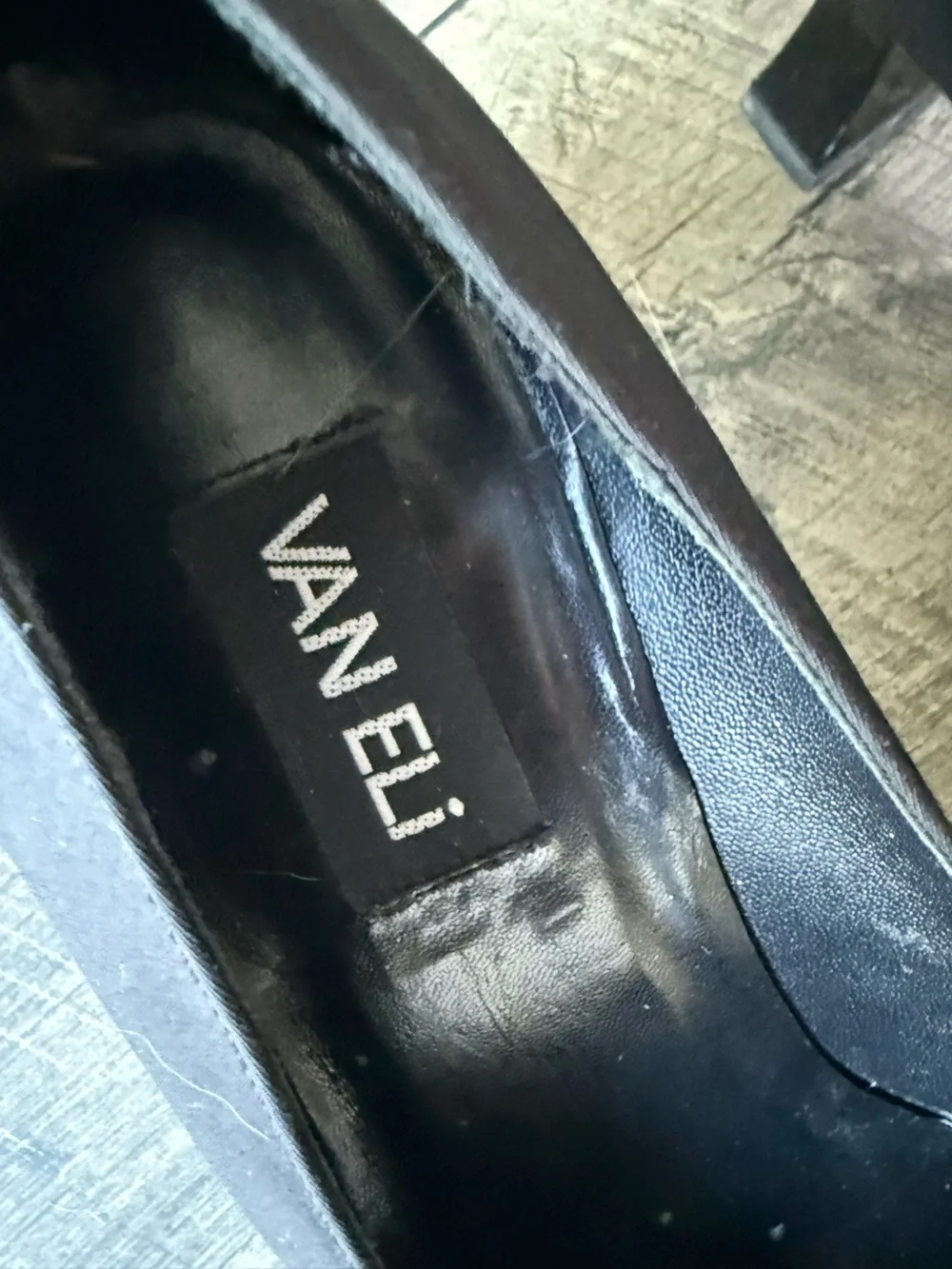 Vaneli Black Shoes Square-Toe Block Kitten Heels Short Pumps Bow Accent Size 11